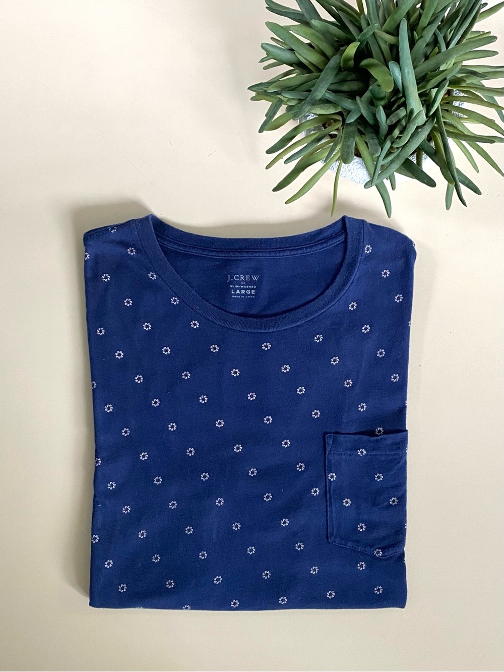 J. CREW - Men's Navy Pattern Short Sleeve Tee